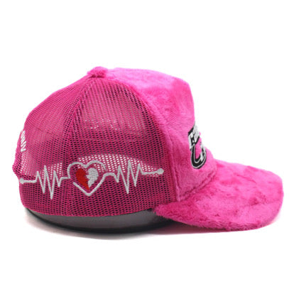 Candy Pink Velvet Trucker Hat