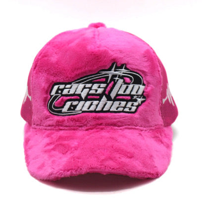 Candy Pink Velvet Trucker Hat